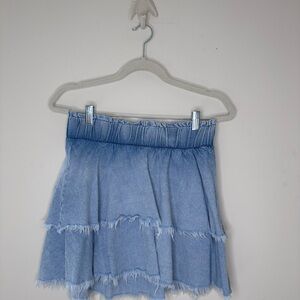 Show Me Your Mumu Blue Denim Skirt